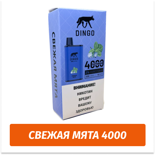 DINGO - Свежая мята 4000 (Одноразовая электронная сигарета)