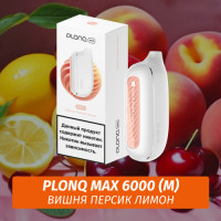 Электронная Сигарета Plonq Max 6000 Вишня Персик Лимон (М)