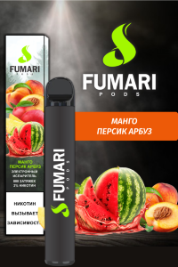 Одноразовая электронная сигарета Fumari Манго Персик Арбуз 800
