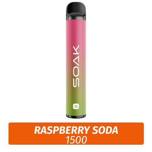 SOAK X - Raspberry soda 1500 (Одноразовая электронная сигарета)
