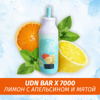 UDN BAR X - Mint Orange Lemon 7000 (Одноразовая электронная сигарета)
