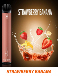 Одноразовая электронная сигарета HQD Super Strawberry - Banana \ Клубника - Банан 600