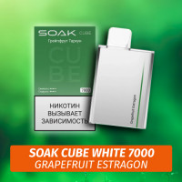 SOAK Cube White - Grapefruit Estragon 7000 (Одноразовая электронная сигарета) (М)