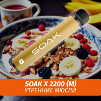SOAK X - Morning Muesli/ Утренние мюсли 2200 (Одноразовая электронная сигарета) (М)